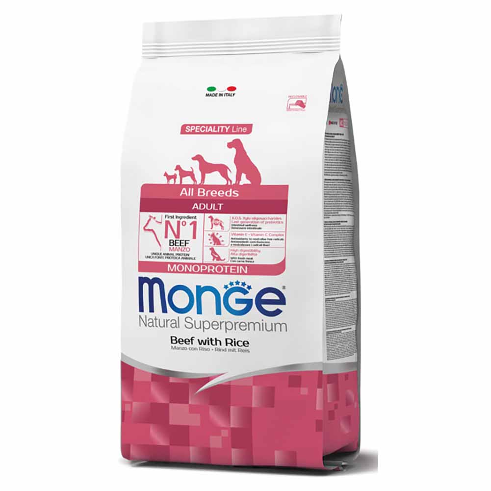 Alimento cane Monge All Breeds adult monoprotein Manzo con riso 12 kg - Image 2