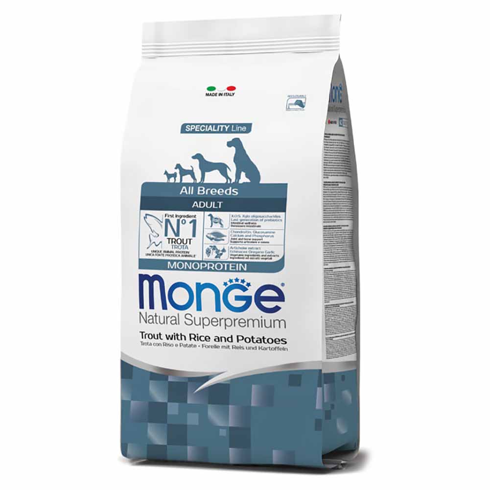 Alimento cane Monge All Breeds adult monoprotein Trota riso e patate 12 kg - Image 2