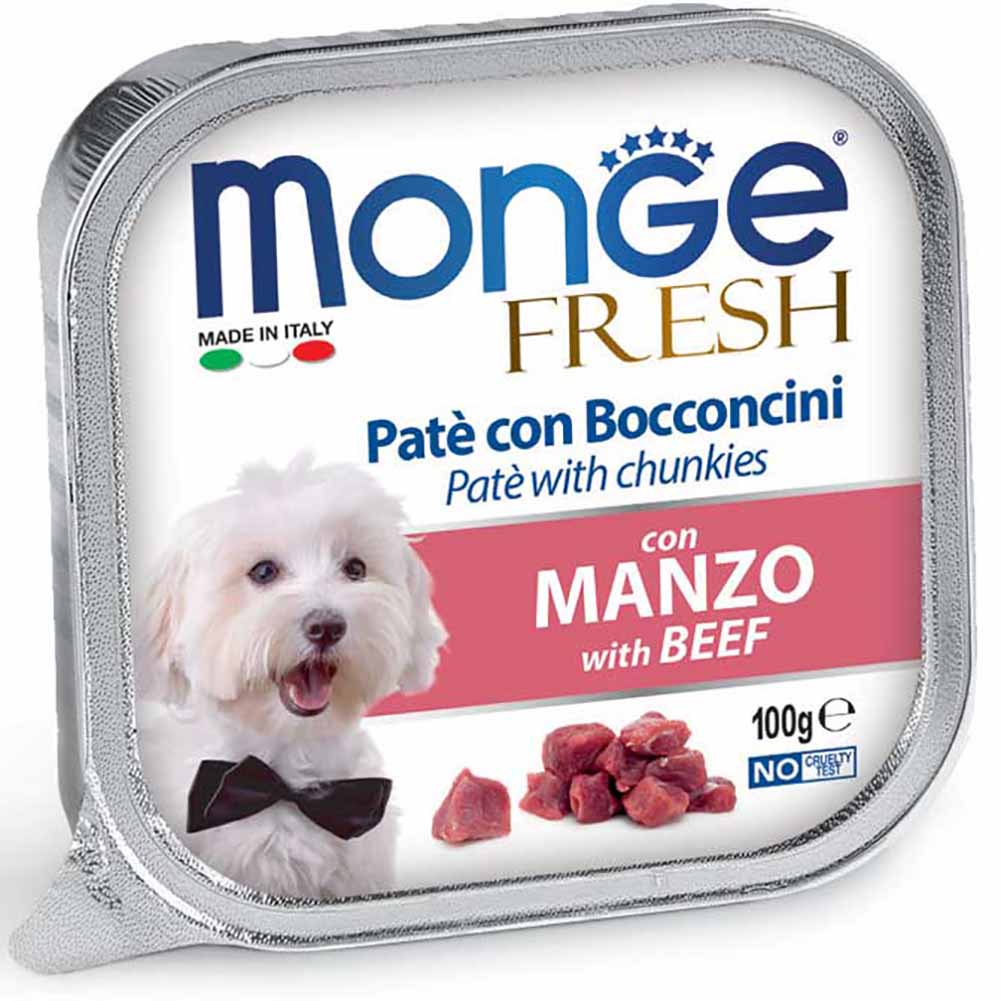 Alimento cane Monge Fresh manzo 100g