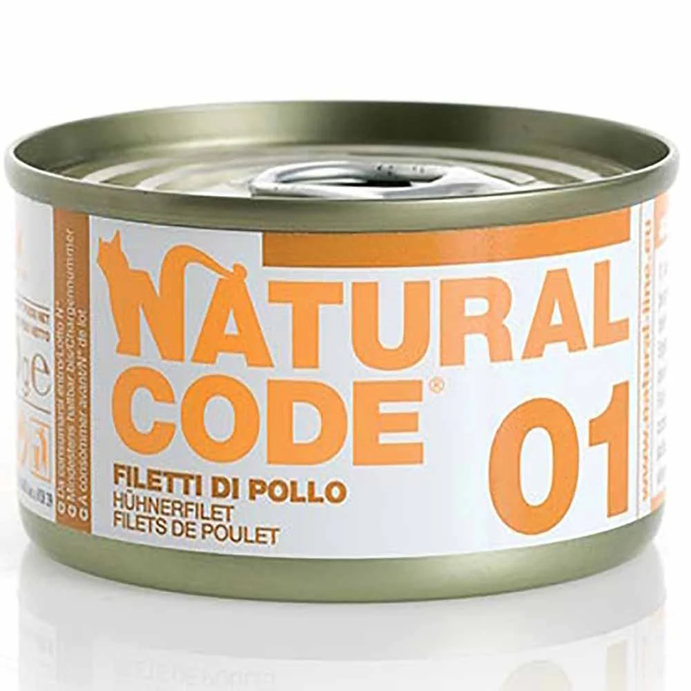 Lattine Natural Code NC1 Filetti di Pollo Alimento Umido per Gatti Adulti 85g