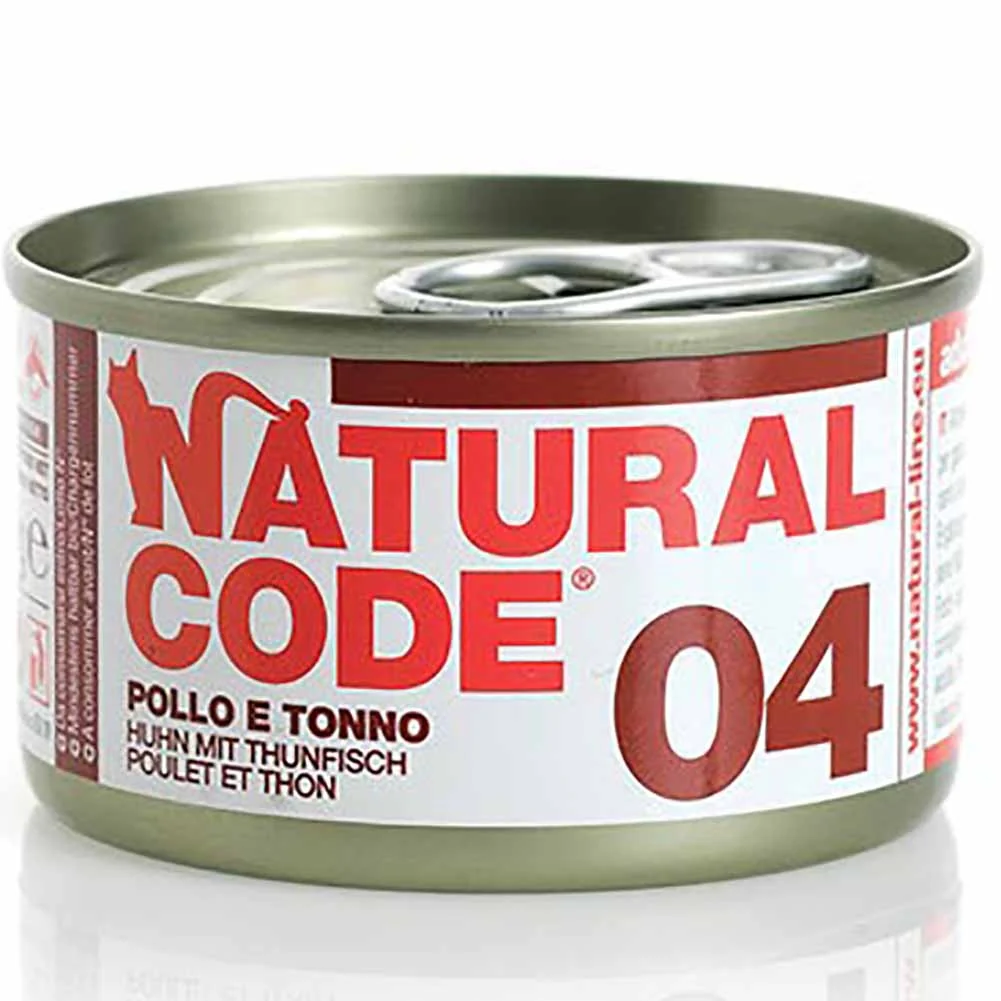 Lattine Natural Code NC4 Pollo e Tonno Alimento Umido per Gatti Adulti 85g