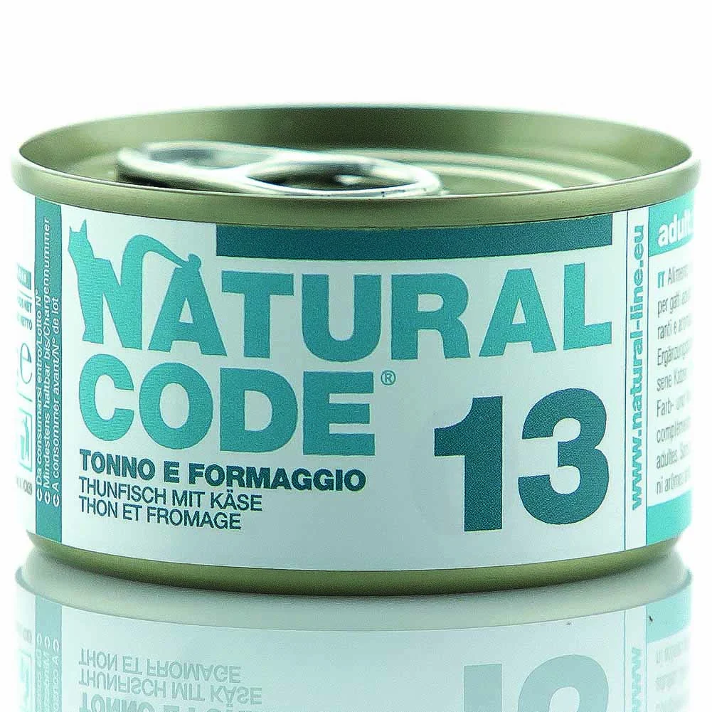 Lattine Natural Code NC13 Tonno e Formaggio Alimento Umido per Gatti Adulti 85g