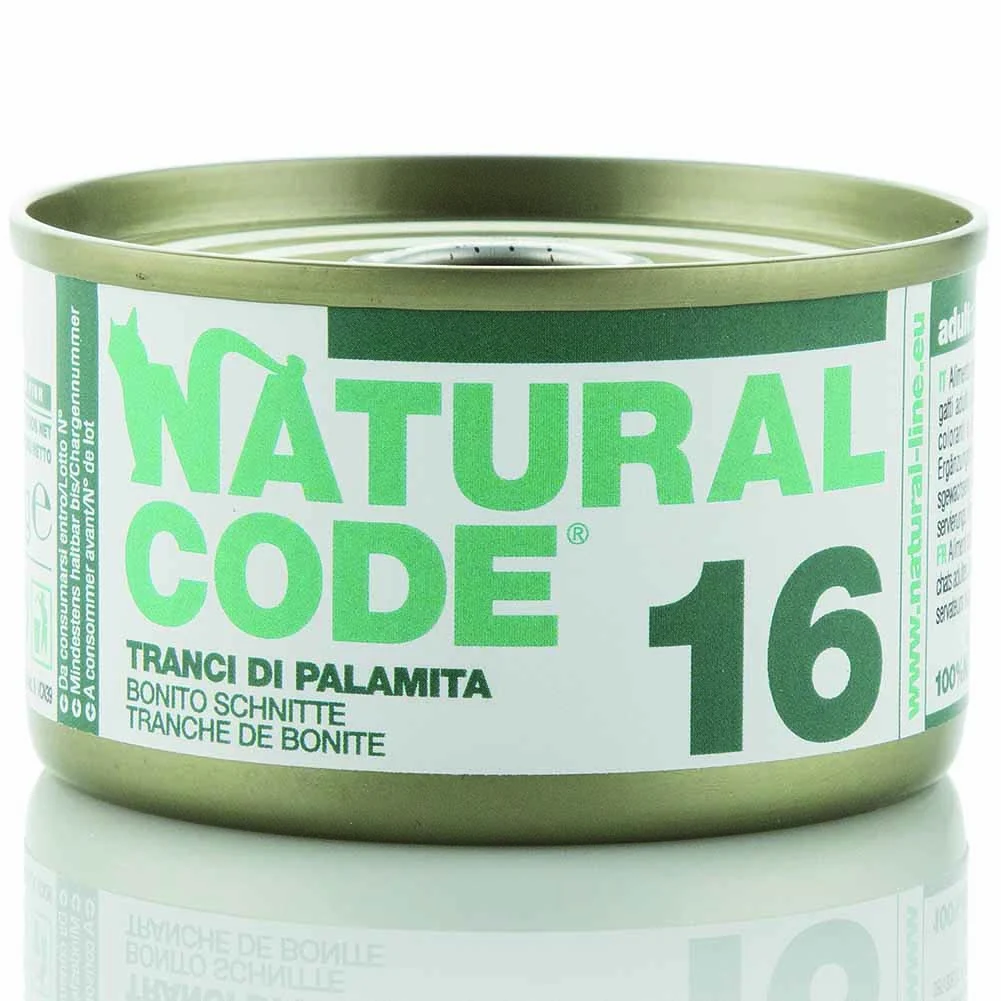 Lattine Natural Code NC16 Tranci di Palamita Alimento Umido per Gatti Adulti 85g