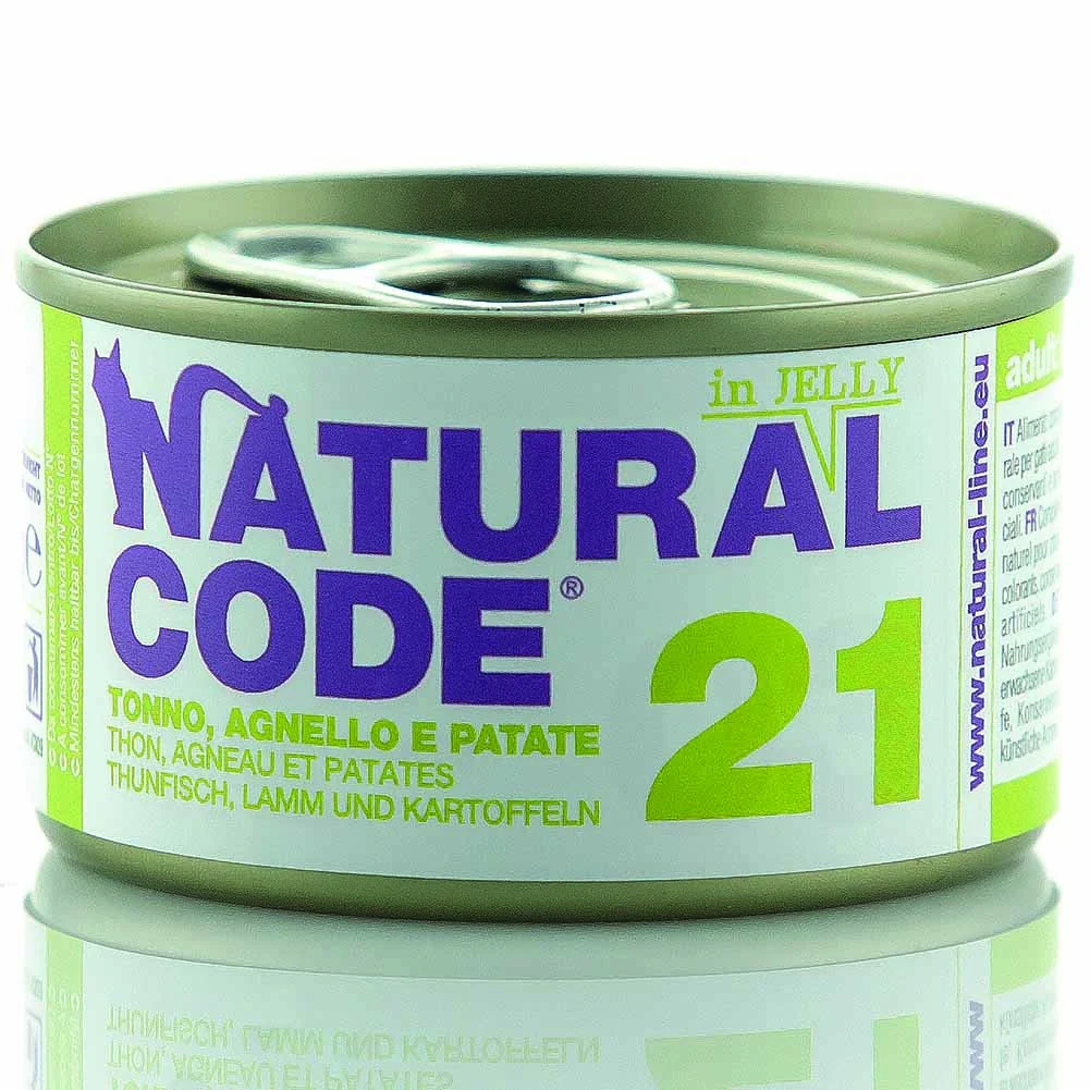 Lattine Natural Code NC21 Tonno Agnello e Patate Alimento Umido per Gatti Adulti 85g