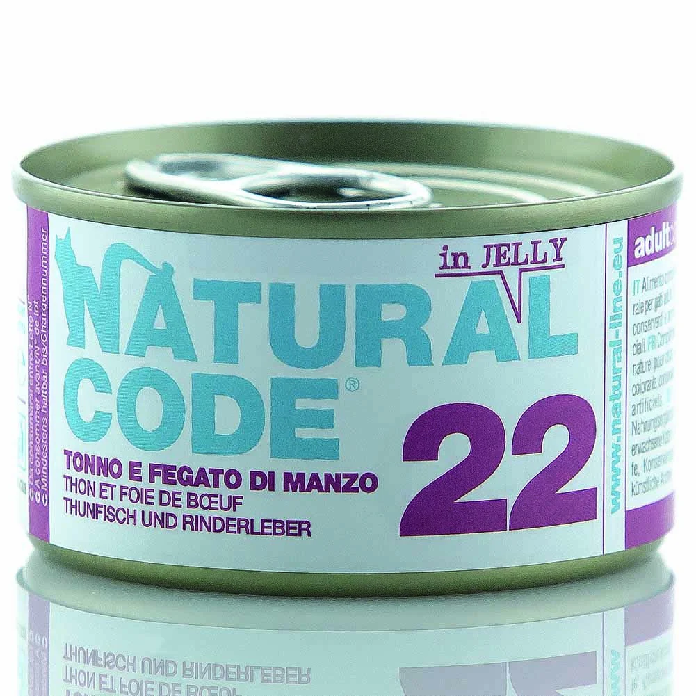 Lattine Natural Code NC22 Tonno e Fegato di Manzo Alimento Umido per Gatti Adulti 85g