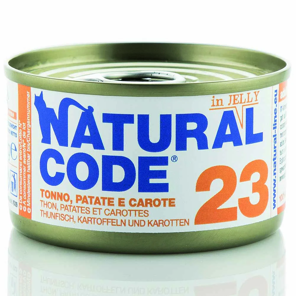 Lattine Natural Code NC23 Tonno Patate e Carote Alimento Umido per Gatti Adulti 85g