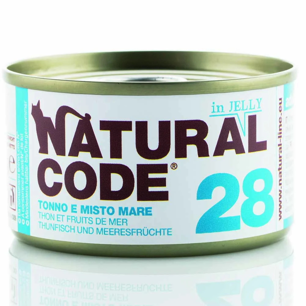 Lattine Natural Code NC28 Tonno e Misto Mare Alimento Umido per Gatti Adulti 85g