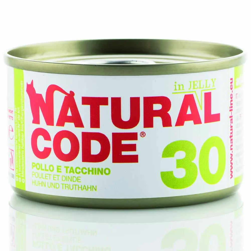Lattine Natural Code NC30 Pollo e Tacchino Alimento Umido per Gatti Adulti 85g