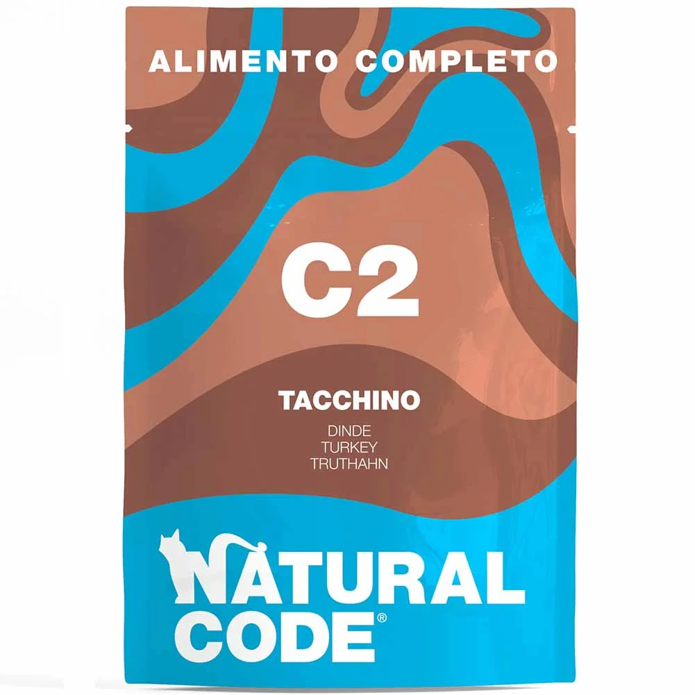 Busta Natural Code C2 Tacchino Alimento Umido per Gatti Adulti 70g