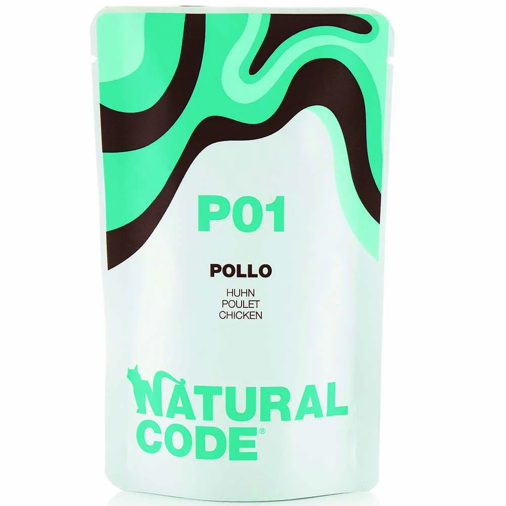 Busta Natural Code P01 Pollo Alimento Umido per Gatti in Gelatina 70g