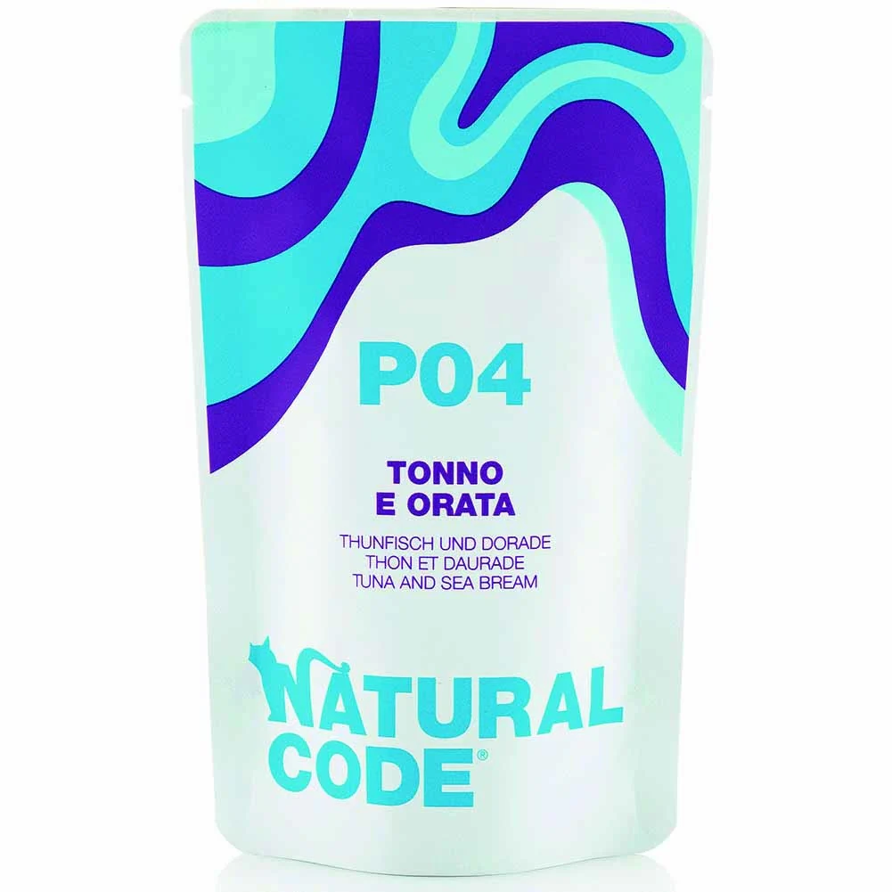 Busta Natural Code P04 Tonno e Orata Alimento Umido per Gatti in Gelatina 70g
