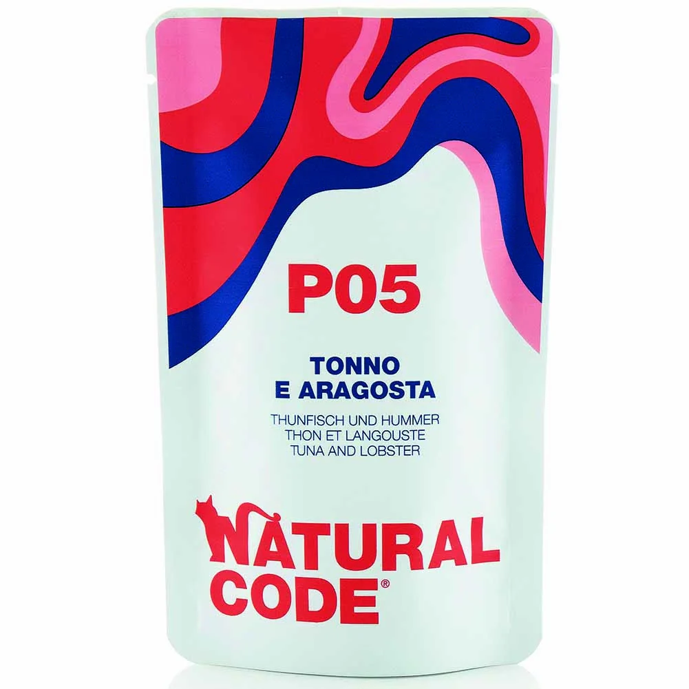 Busta Natural Code P05 Tonno e Aragosta Alimento Umido per Gatti in Gelatina 70g