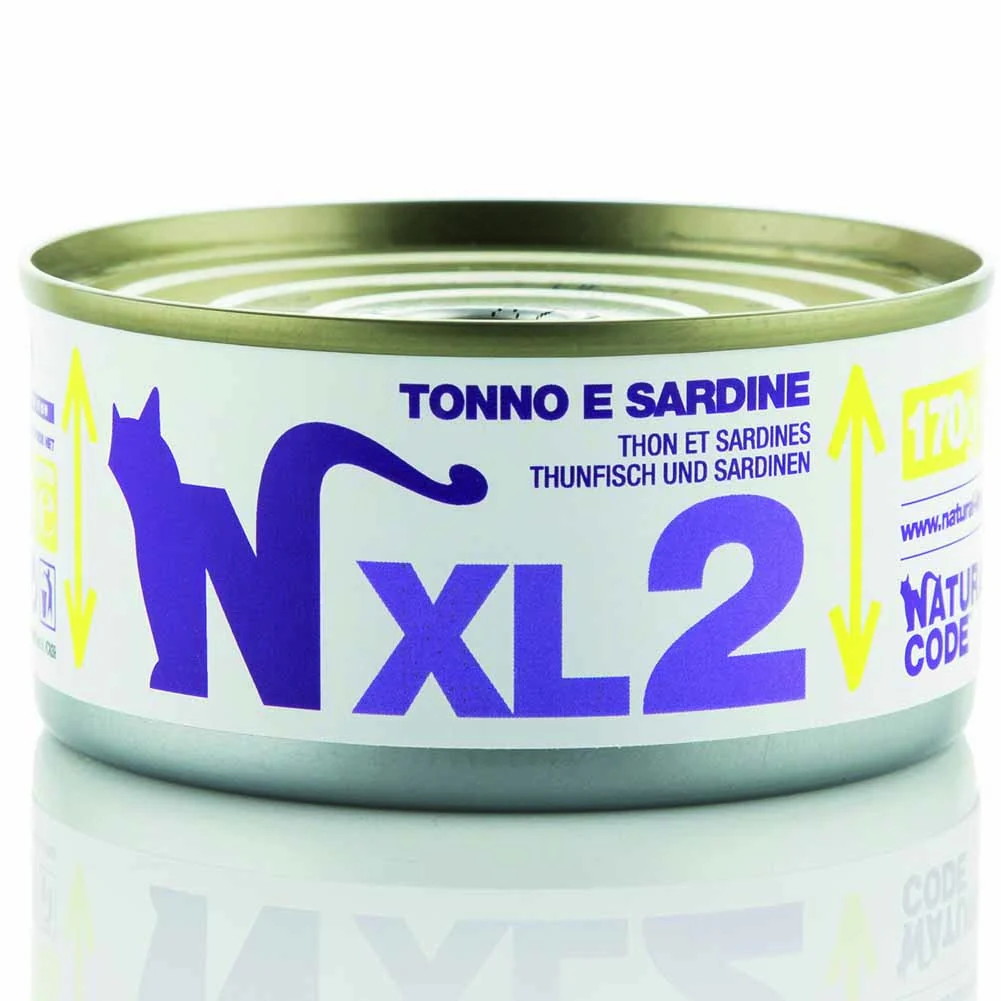 Lattine Natural Code XL02 Tonno e Sardine Alimento Umido per Gatti Adulti 170g