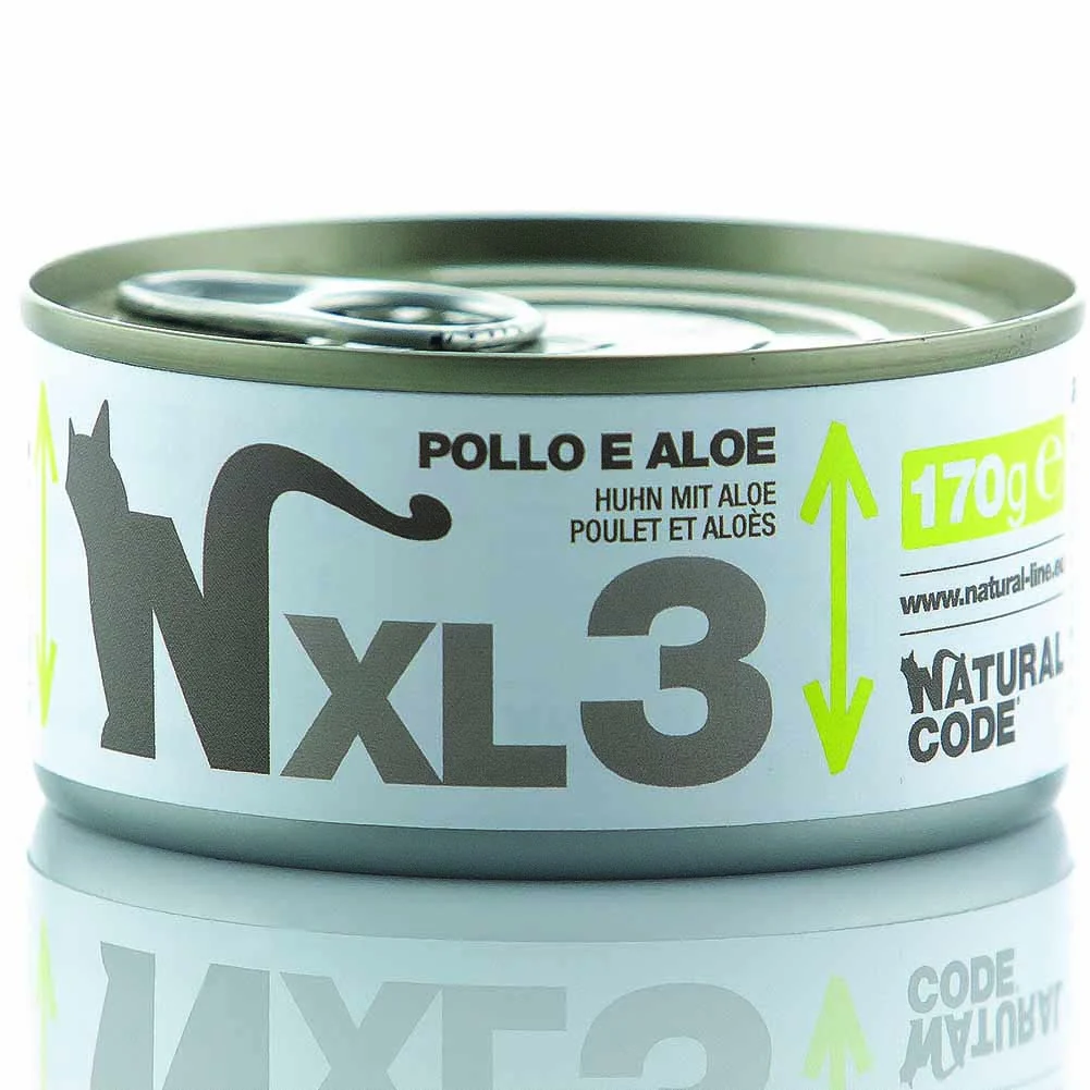 Lattine Natural Code XL03 Pollo e Aloe Alimento Umido per Gatti Adulti 170g