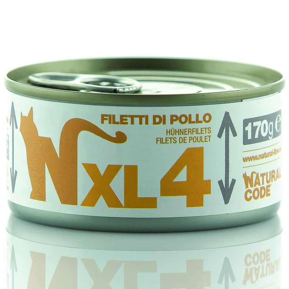 Lattine Natural Code XL04 Filetti di Pollo Alimento Umido per Gatti Adulti 170g