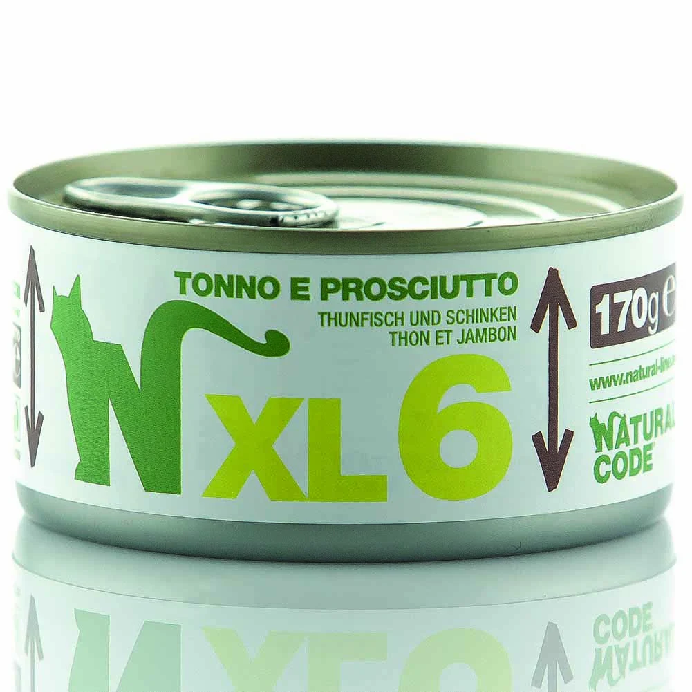 Lattine Natural Code XL06 Tonno e Prosciutto Alimento Umido per Gatti Adulti 170g