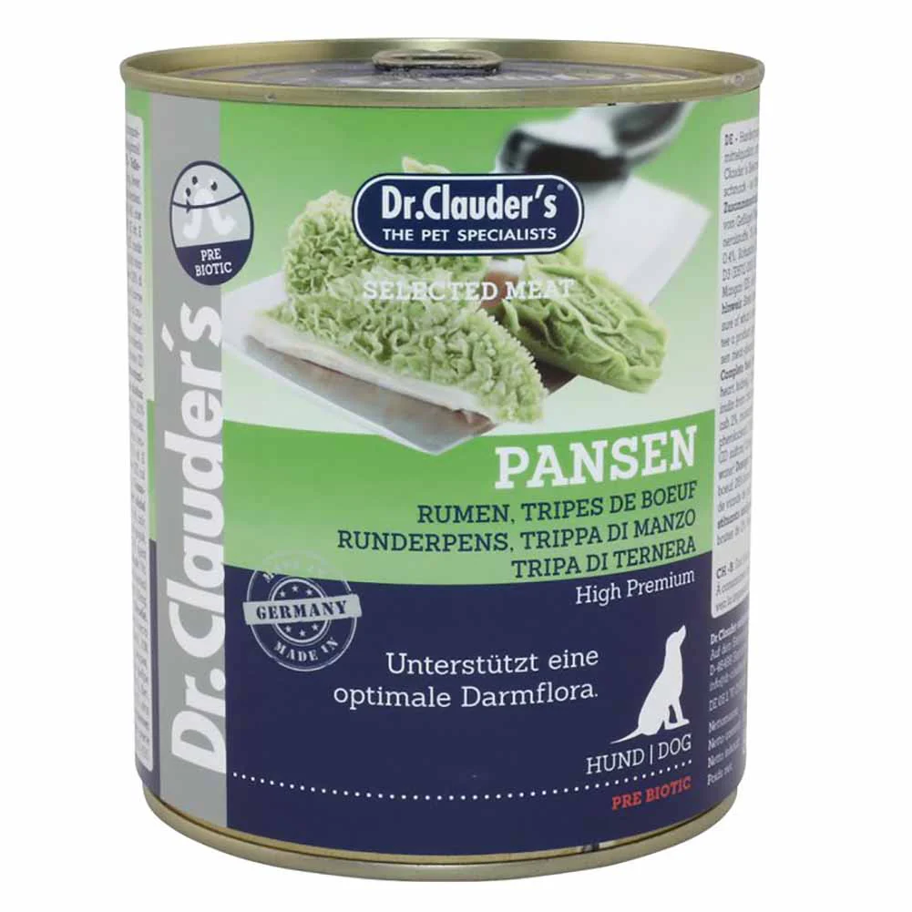 Alimento Umido Dr.Clauder s Selected Meat Trippa Prebiotica per Cani 800g