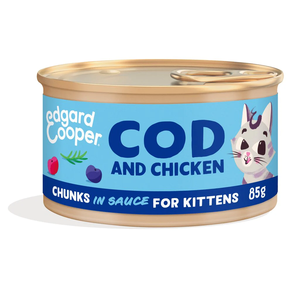 Bocconi Edgard Cooper Merluzzo e Pollo Alimento Umido per Gattini 85g