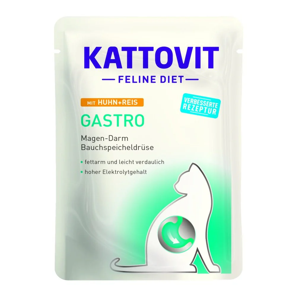 Busta Kattovit Feline Diet Gastro Pollo e Riso per Gatti 85g