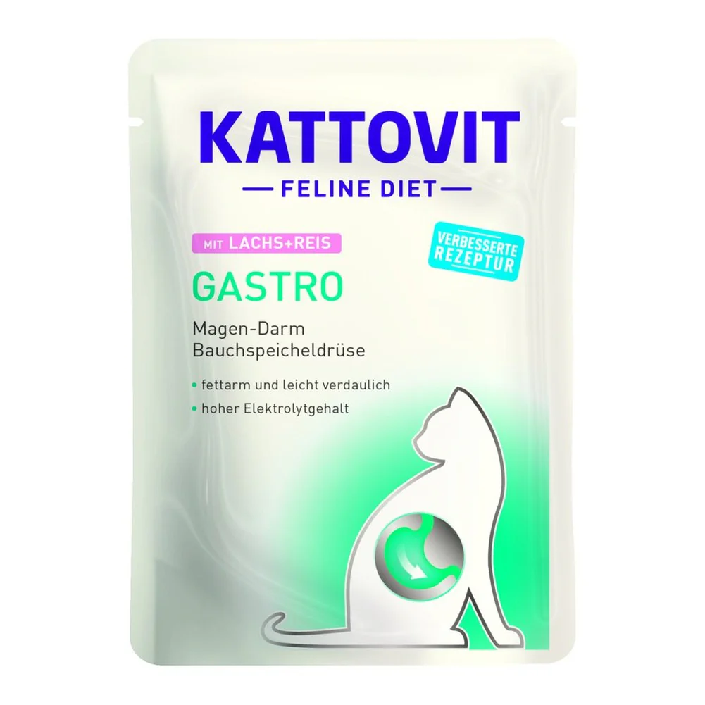 Busta Kattovit Feline Diet Gastro Salmone e Riso per Gatti 85g