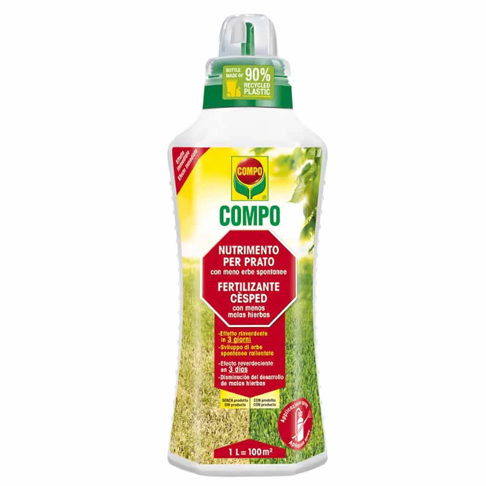 Concime liquido COMPO per prato pulito meno erbe spontanee 1 litro