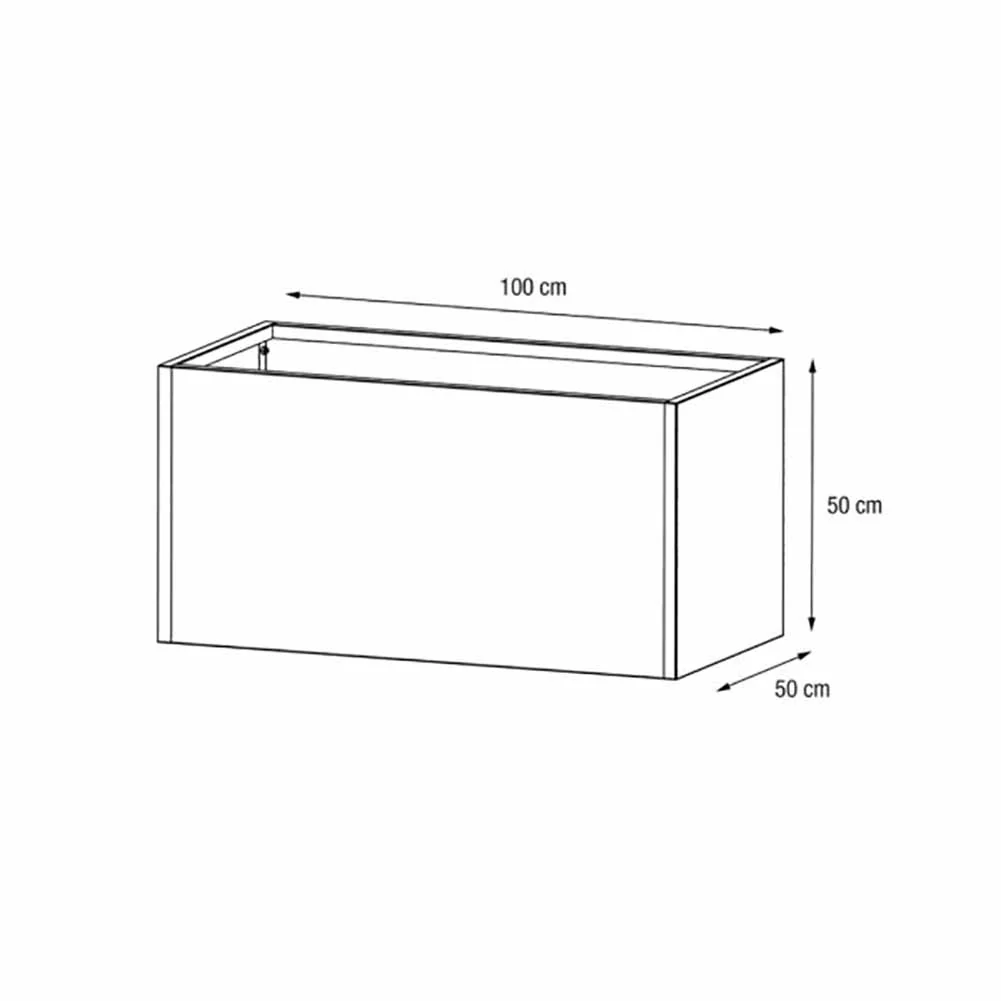 Fioriera Herstera Metal Planter 50 Antracite 100x50x50cm 08971403 - Image 10