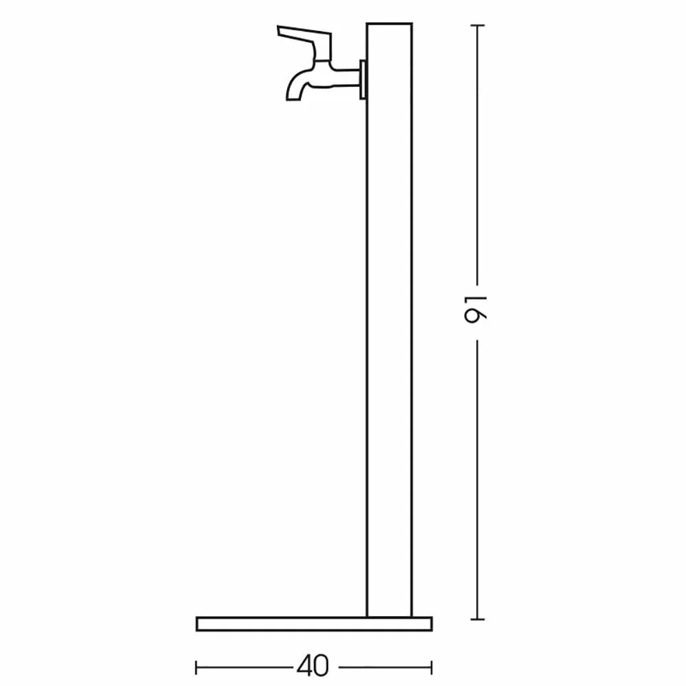 Fontana quadrata Antracite con base cemento 91cm Bel Fer 42QBM - Image 3