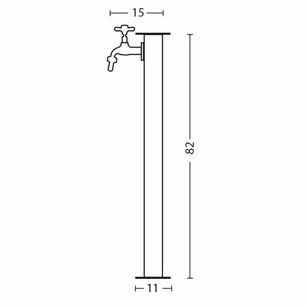 Fontana rettangolare light Antracite con impianto e rubinetto Bel Fer 42RE5 - Image 3