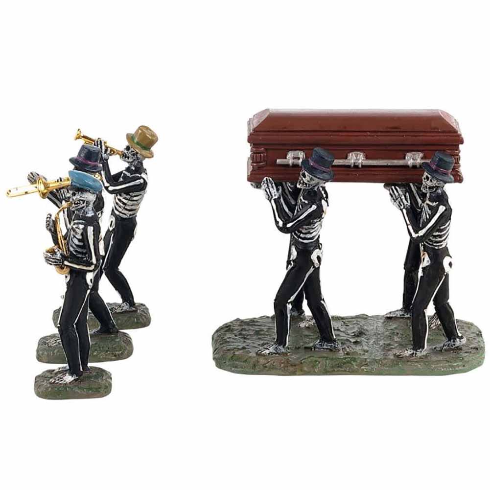Jazz Funeral Spooky Town set of 4 Lemax Cod 13554 - Image 3