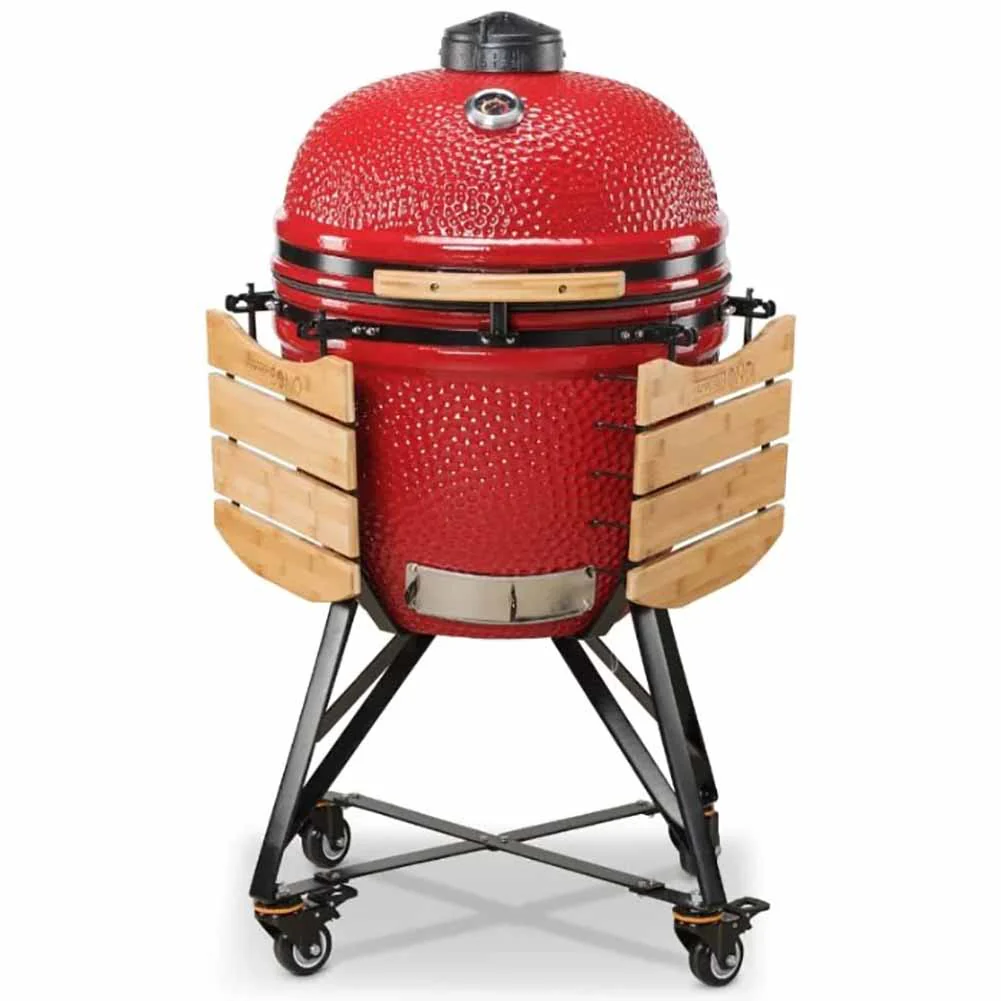 Kamado Bono Grande Barbecue Kamado 59 cm Rosso con Sistema di Cottura Dual Zone - Image 2
