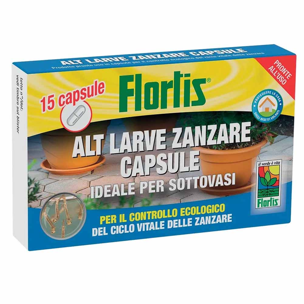 Larvicida Flortis capsule solubili Alt Larve Zanzare 15 capsule