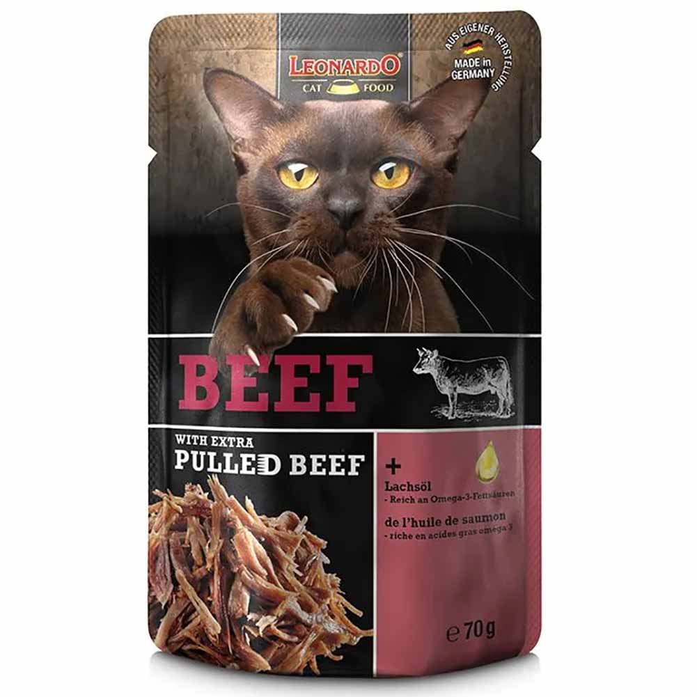 Leonardo Cat Extra Pulled beef Manzo 70g Alimento Umido gatto