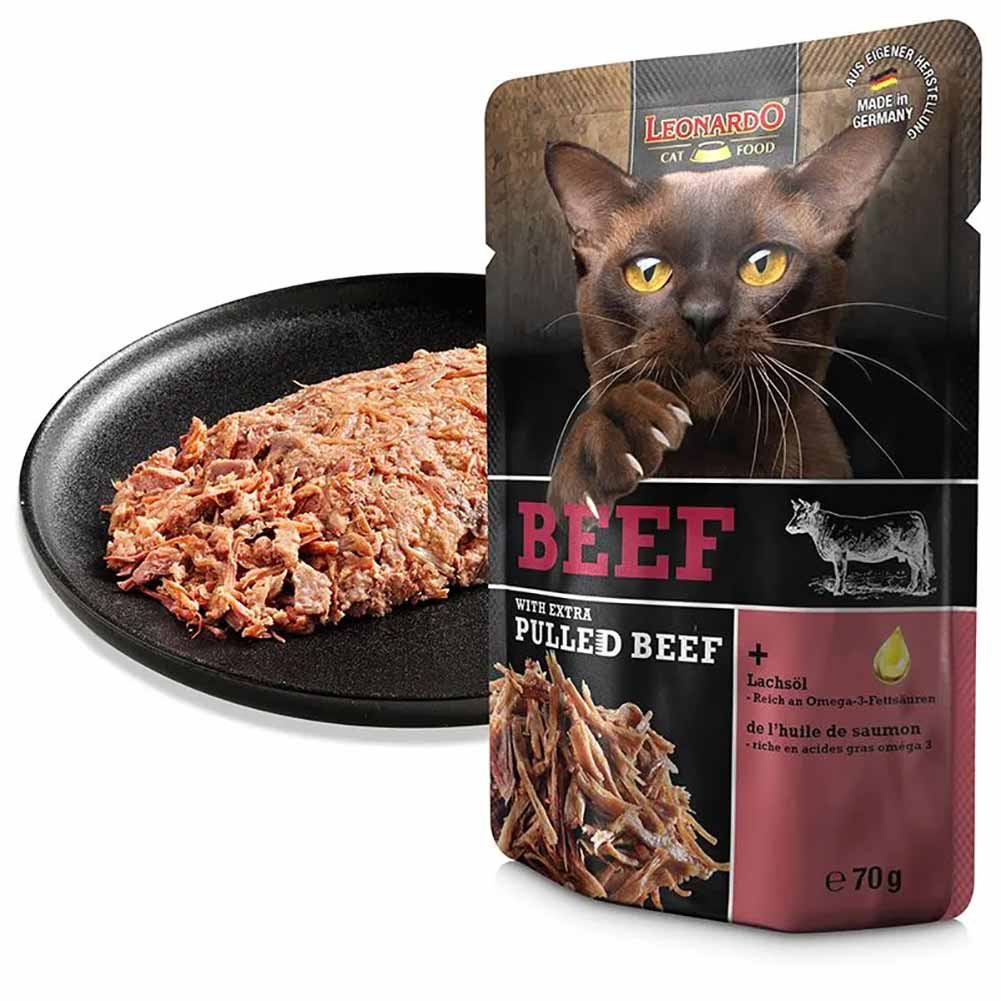 Leonardo Cat Extra Pulled beef Manzo 70g Alimento Umido gatto - Image 2