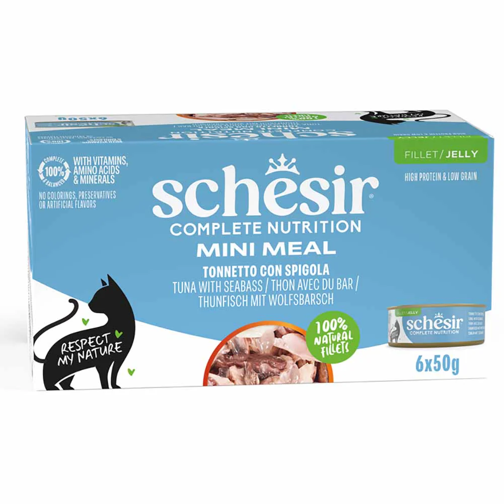 Schesir Complete Nutrition Tonnetto con spigola lattina 6x50g jelly