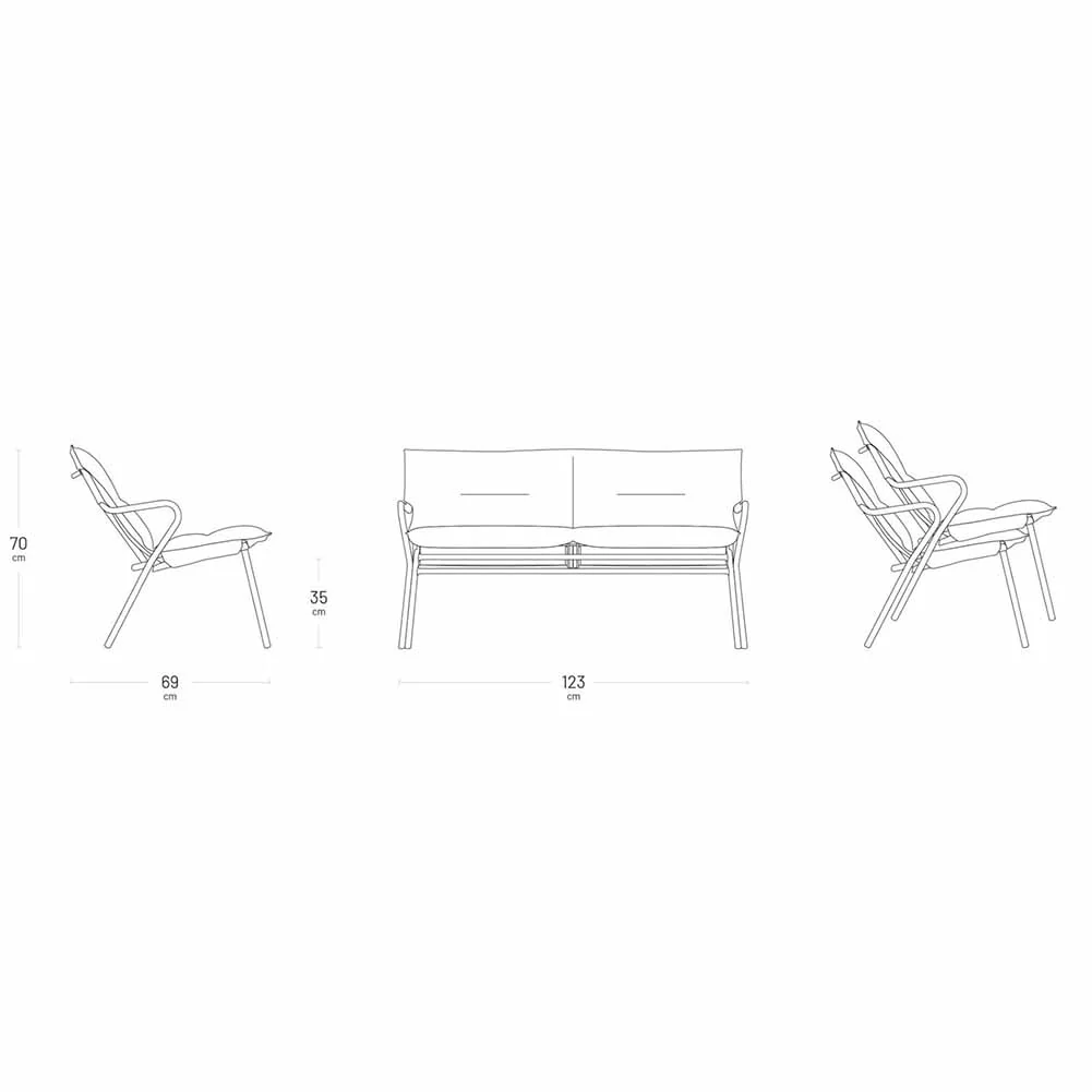 Set Divano Sedie e Tavolino Lafuma dark grey - Image 9