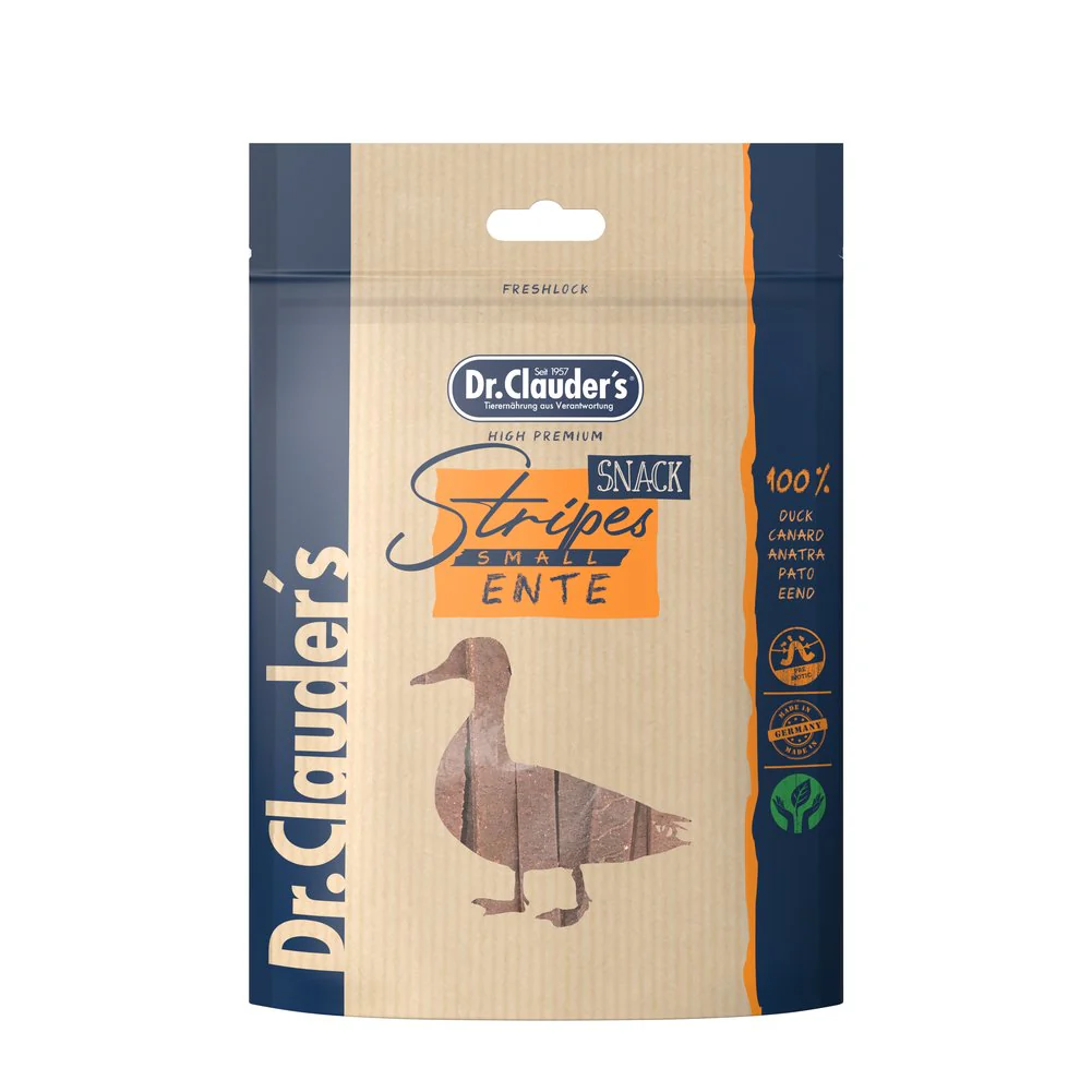Snack Dr.Clauder s Trainee Strips Anatra per Cani e Gatti 80g