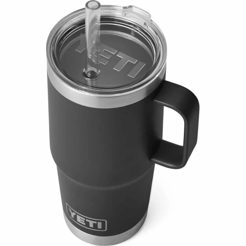 Tazza Termica Yeti Rambler con cannuccia nera 739ml con cannuccia - Image 2