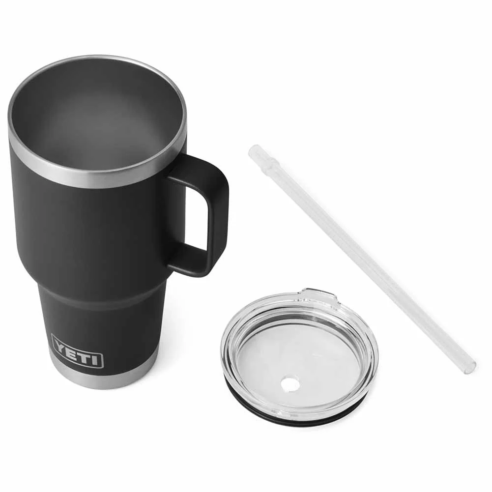 Tazza Termica Yeti Rambler con cannuccia nera 739ml con cannuccia - Image 3