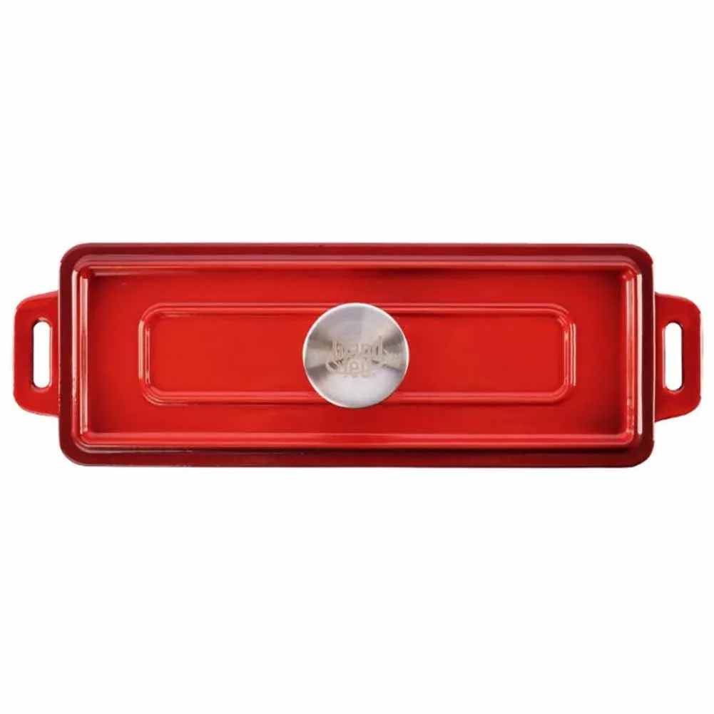 Teglia Grand Feu in ghisa smaltata con coperchio rossa 1,7 L - Image 2