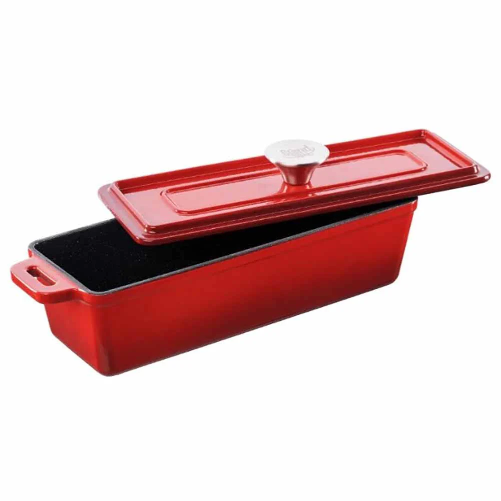 Teglia Grand Feu in ghisa smaltata con coperchio rossa 1,7 L - Image 4