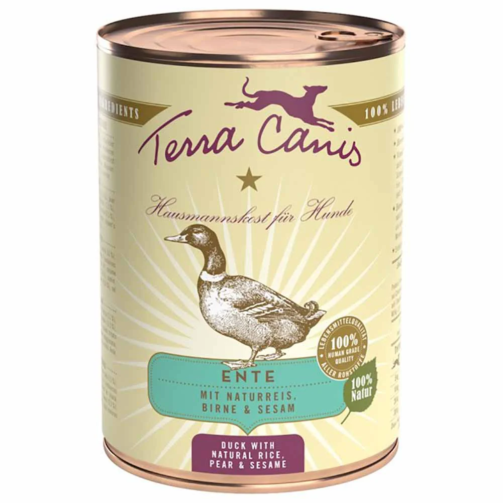 Terra Canis Classic anatra con riso integrale, barbabietola rossa, pera e sesamo 400 g Cibo umido per cani