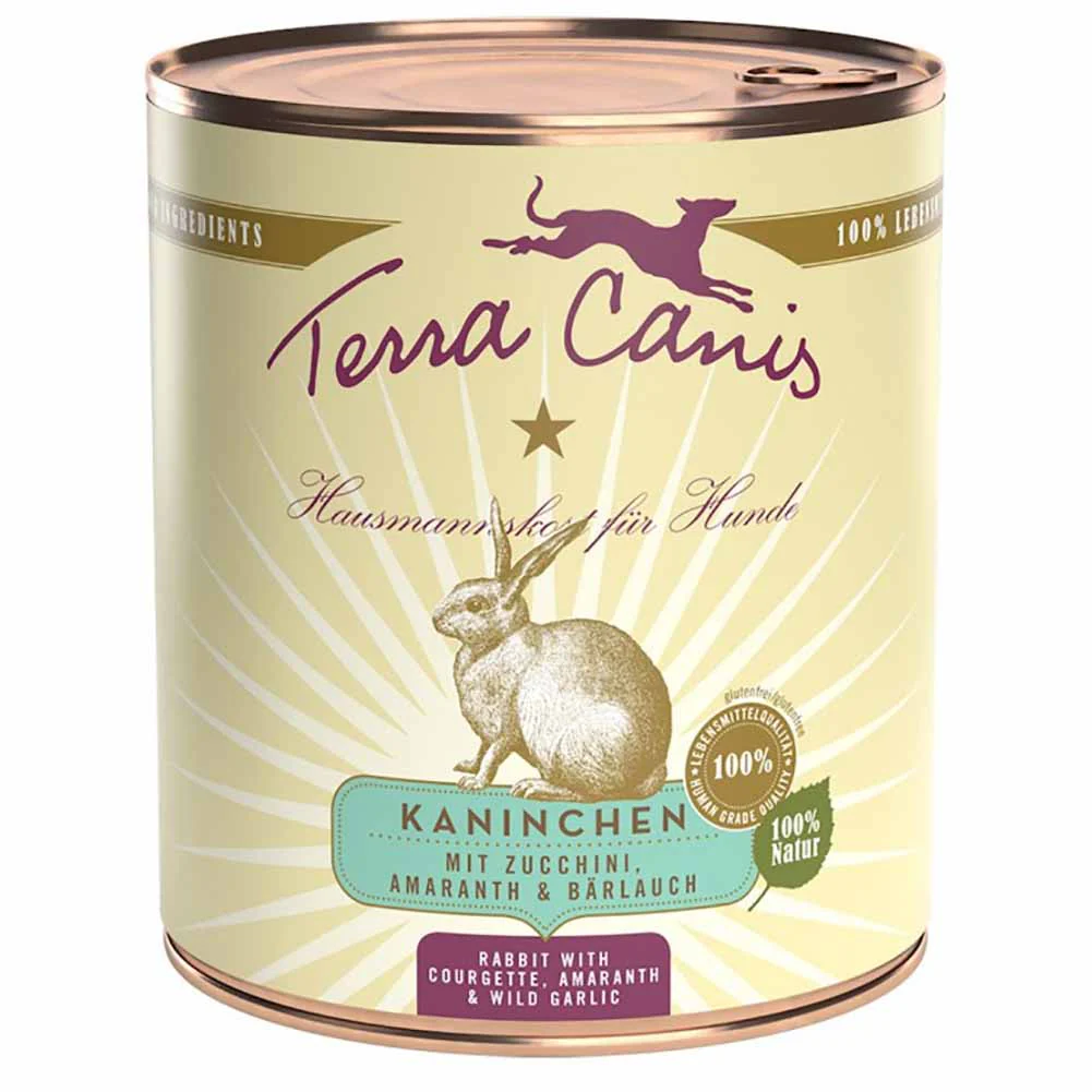 Terra Canis Classic coniglio con zucchine, amaranto e aglio orsino 800 g Cibo umido per cani