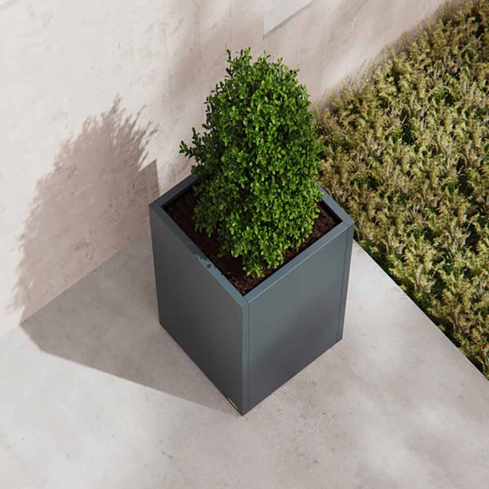 Vaso Herstera Metal planter Column Antracite 50x50x100cm 08977801 - Image 3