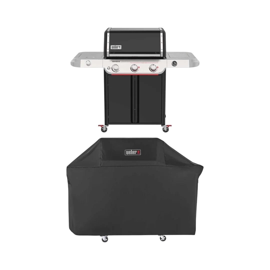 Weber Genesis E-335W Barbecue a gas 3 bruciatori con Sear Zone Boost e copertura Weber Premium